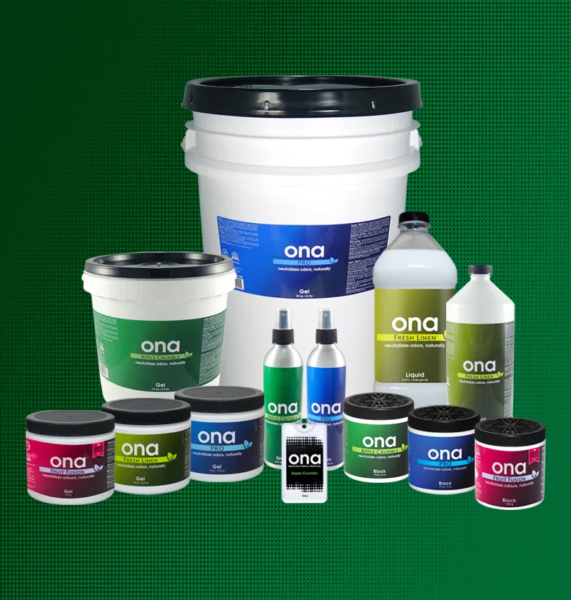 The full Ona product family — gels, sprays, blocks, and liquids